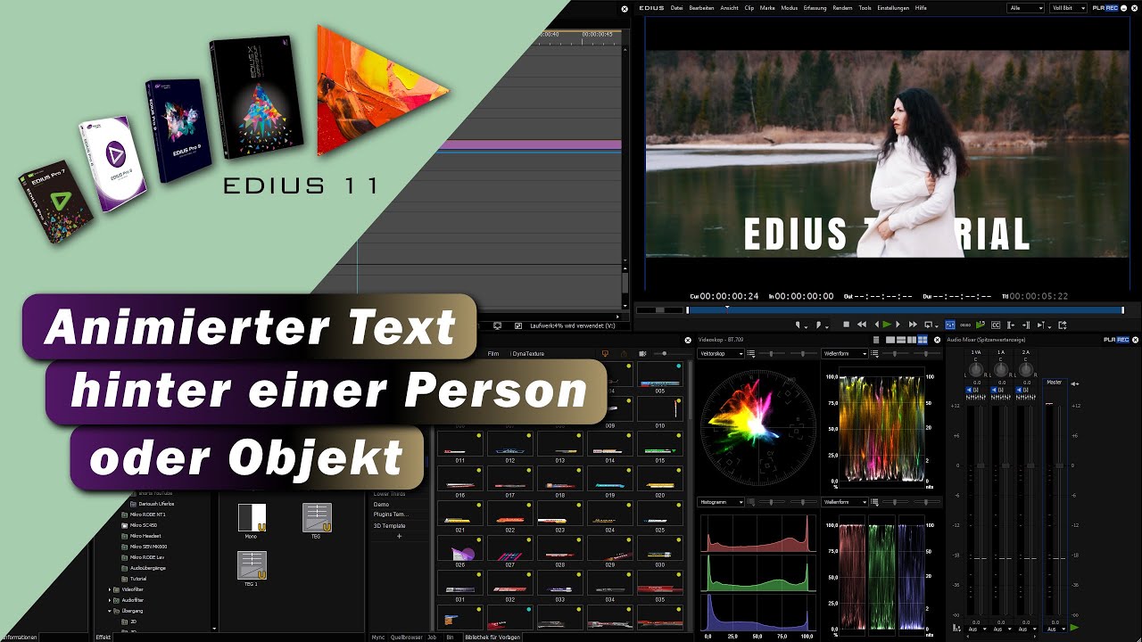EDIUS Tutorial - Text bzw. animierter Text hinter einer bewegten Person positionieren.