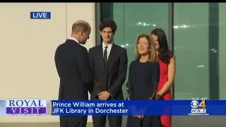 Prince William arrives at JFK Library in Dorchester