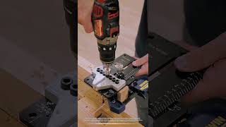 Woodworkers uses multi-hole dowel maker jig to drill aligned joint holes effectively