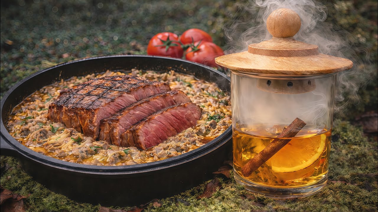 Идеальный стейк в сливочно-грибном соусе | Приготовление пищи на открытом воздухе для отдыха