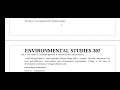 Syllabus  CUET Environmental Science