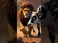 أسد ا يقاتل بقرة في ساحة معركة Lion Shortvideo Cow Animals 