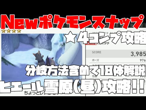 New ポケモンスナップ オオタチやグレイシアなど18体を4週で完全攻略 図鑑コンプリートを目指して ４解説 ヒエール雪原 昼 編 攻略 実況 Youtube