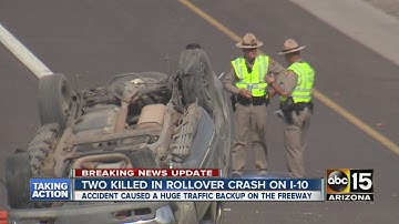 Two killed in single vehicle rollover crash on I-10