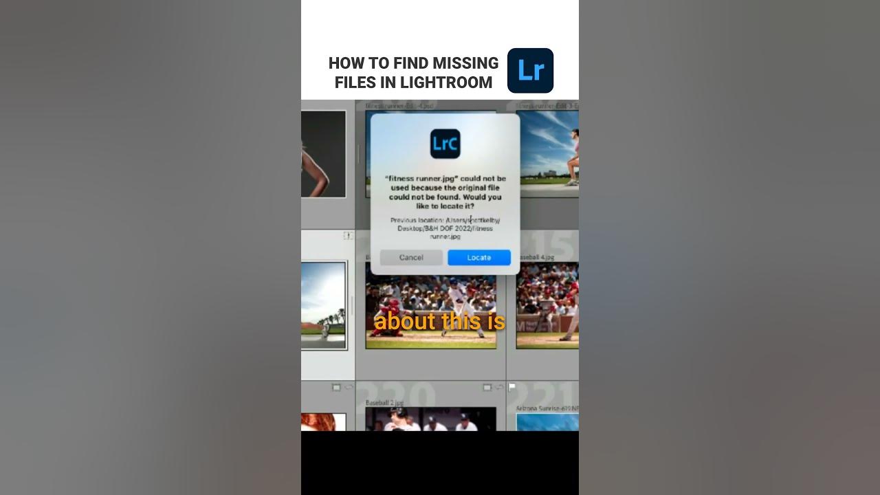 How to find missing files in lightroom youtube