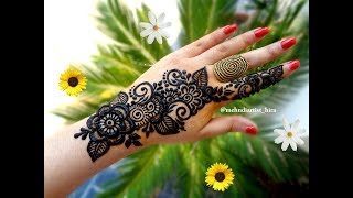 Latest Beautiful easy khaleeji arabic new gulf mehndi designs for hands tutorial for eid,diwali