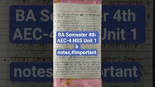 🔥🔥BA Semester 4th AEC-4 NSS Unit 1(B) notes,# Emblem,flag,motto, song, badge of NSS ,#important ✍️