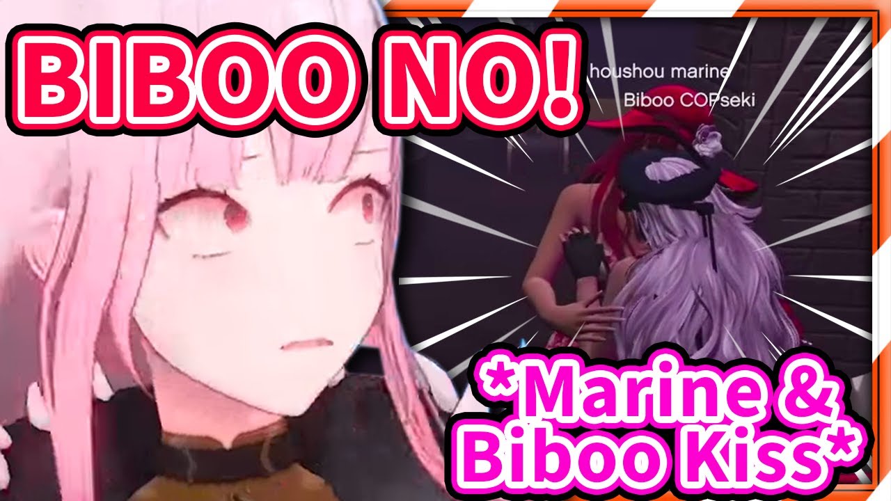 Biboo and Marine Can't Stop Kissing Each Other In Front of Calli  【Hololive】