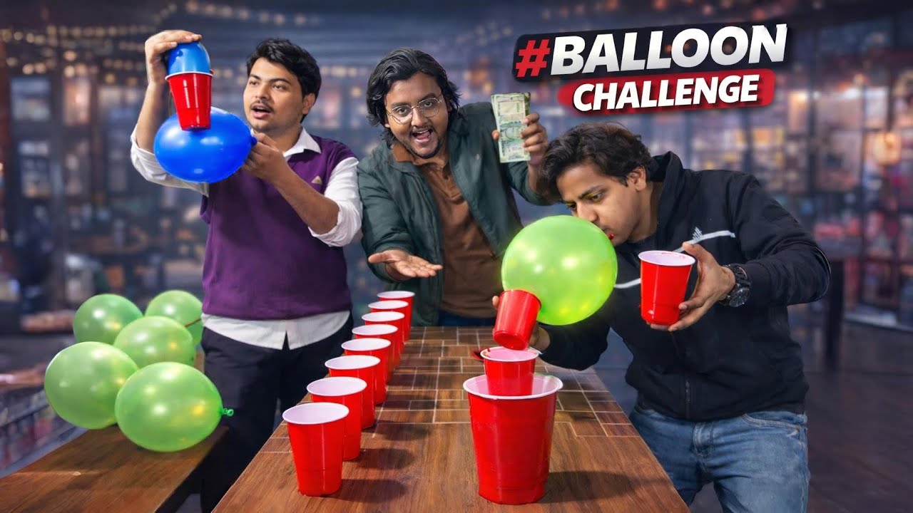 Balloon Challenge with Friends 😂 | Pick the glass with balloons 🎈 