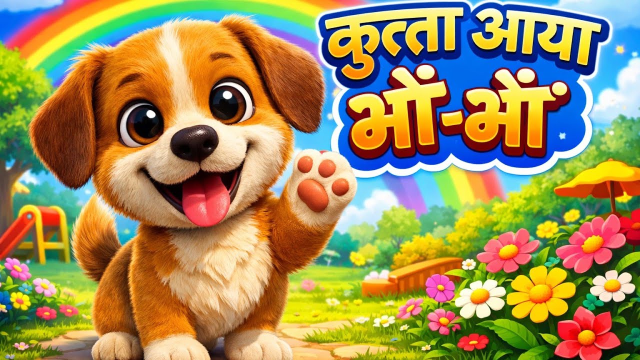 कुत्ता आया भौं-भौं 🐕| Hindi Rhymes For Kids | Dog Song | Nursery Rhymes | Fun For Kids Hindi Rhymes