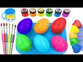 Satisfying Video | How to Make Rainbow Super Eggs by Mixing Glitter Slime with Hearts Cutting ASMR🌈💖