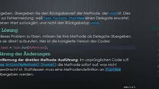 Verstehen Des Fehlers Cannot Convert From Void To System.action In C