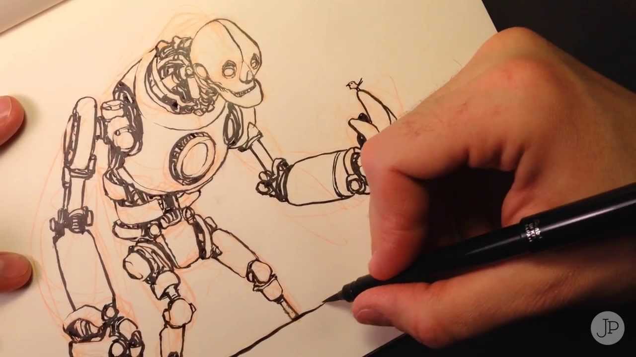 Drawing a Robot - YouTube