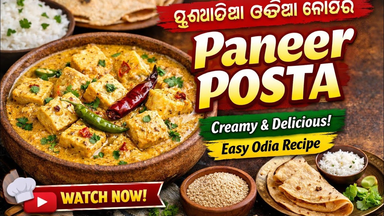  Paneer Posta Curry Recipe | Authentic Odia Paneer Posta Tarkari 😋 | Easy Home Style Cooking