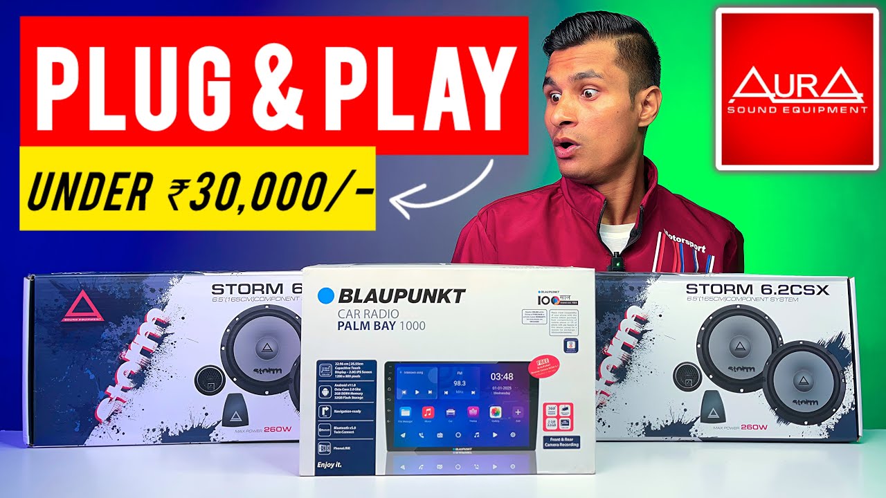 Best Car MUSIC System Under 30,000 | 100% Plug & Play | Aura Vs Blaupunkt Android Stereo & Speakers