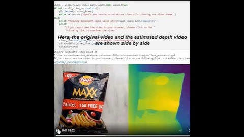 Depth estimation from video using MiDaS neural network model in OpenVINO