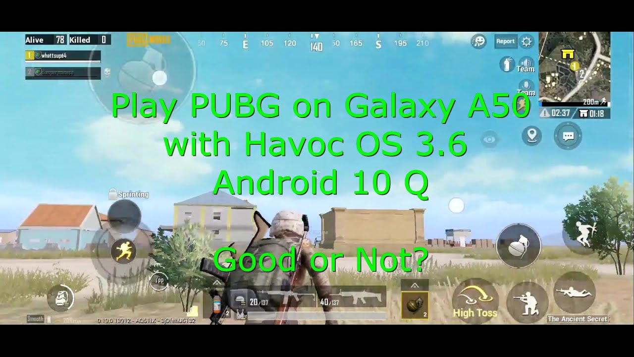 Play PUBG on Samsung Galaxy A50 Havoc-OS v3.6 Custom ROM for Gaming? Good or not?