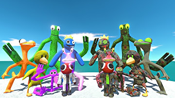 Rainbow Friends War | Rainbow Friends vs Mutant Zombie Itself - Animal Revolt Battle Simulator