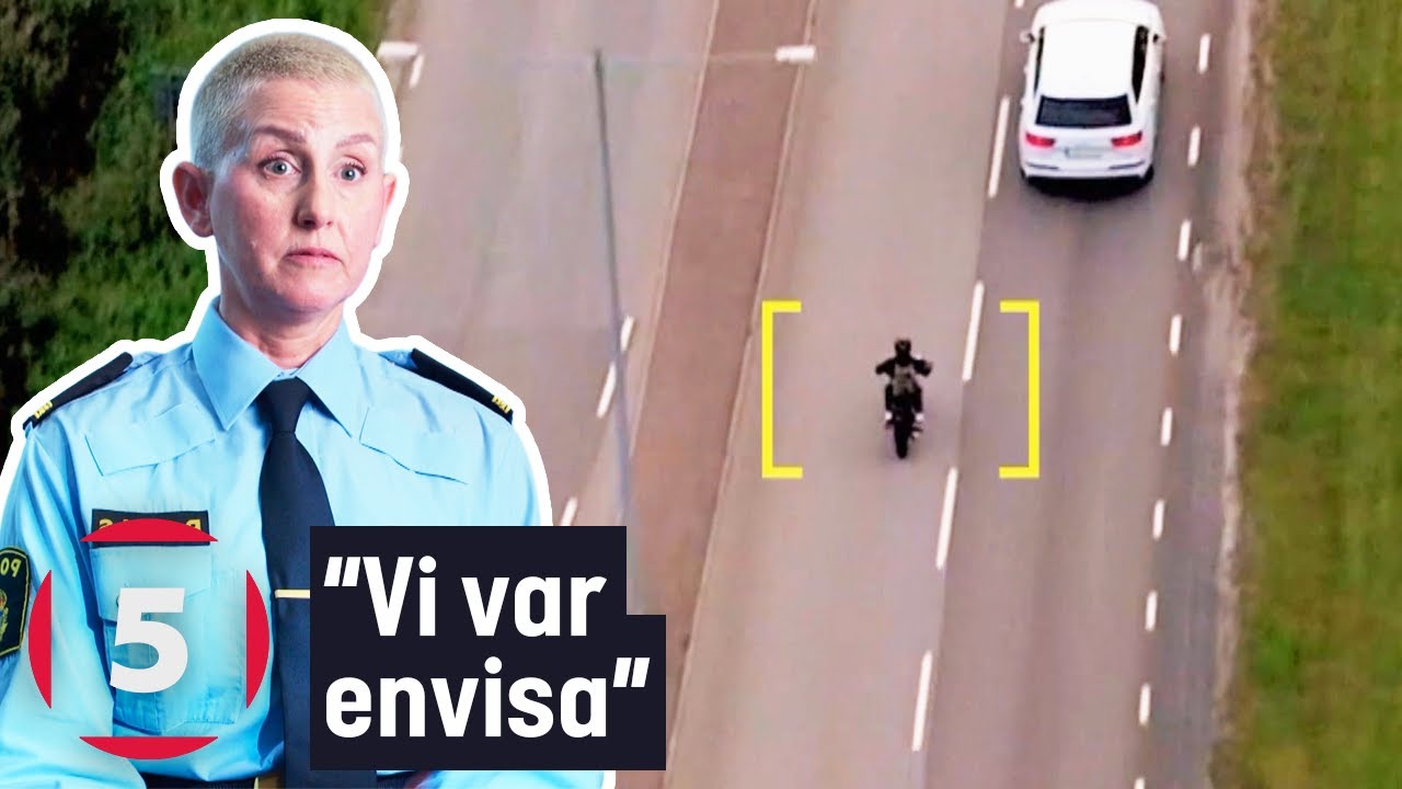 Fångat på polisens kamera | Helikopter jagar påverkad MC-förare | Kanal 5 Sverige