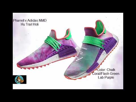 Pharrell x Adidas NMD Hu Breathe Walk Orange Purple