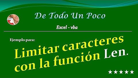 Limitar los caracteres en un textbox con la función Len.