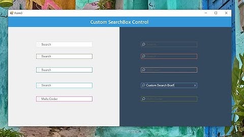 Custom SearchBox Control - vb.net | Dark and White themes | MalluCoder
