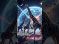 😱 Giant Giraffes Walking on the Moon?! | Shocking AI Video 🌙🦒 #viral #wtf #AIart
