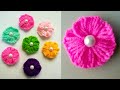 How to make Easy Woolen flowers step by step / Easy woolen flowers / Diy woolen craft / wool flowers