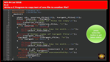 O Level C Programming:Copy text from one file to another(Jul 2018)