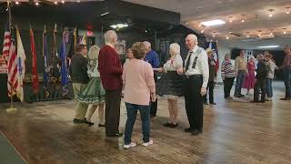 Square Dance 2/29 Double pass thru, 1st couple go right, 2nd go left, Swing thru, Ferris wheel