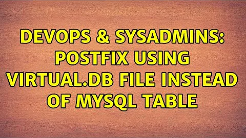 DevOps & SysAdmins: Postfix using virtual.db file instead of mysql table (2 Solutions!!)