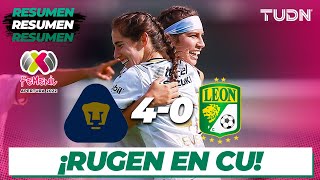 Resumen y goles | Pumas 4-0 León | Liga Mx Femenil AP2022 -J15 | TUDN
