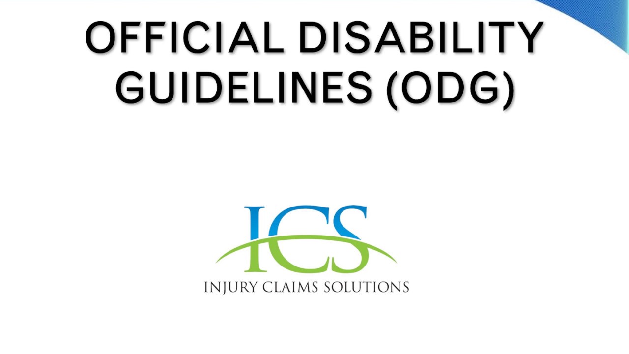 Traffic Collisions Part 11: Official Disability Guidelines