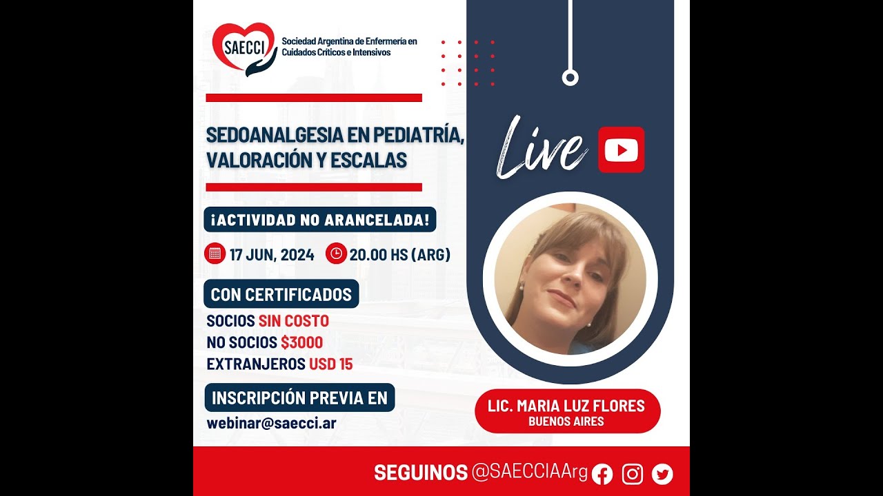 WEBINAR  SEDOANALGESIA EN PEDIATRIA, VALORACION Y ESCALAS