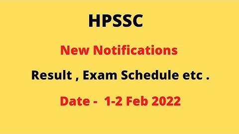HPSSC New Notifications (1-2 Feb 2022)