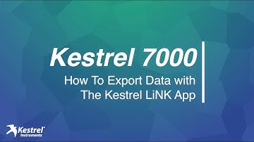 Kestrel® 7000 | Export Data with Kestrel LiNK App