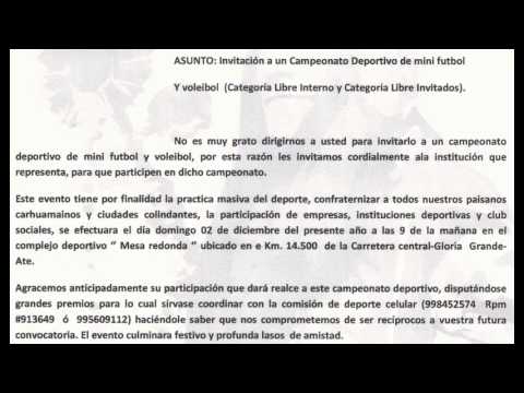 Invitación a campeonato deportivo de Futbol y voleibol - YouTube