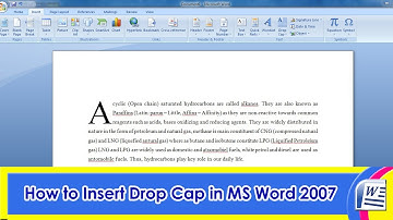 How to Insert Drop Cap in MS Word 2007