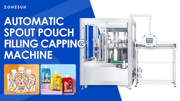 ZONESUN ZS-AFC12 Automatic Paste Liquid Spout Pouch Bag Filling Capping Machine