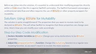 Fixing the Swift Error: Cannot use mutating member on immutable value: 'self' is immutable