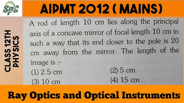 A rod of length 10 cm lies along the principal axis of a concave mirror of focal length 10 cm in suc