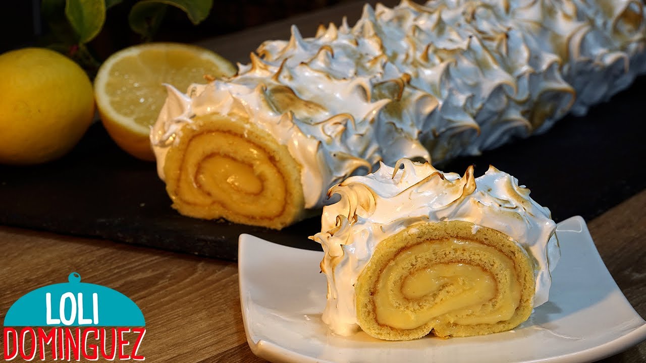 TRONCO DE LIMÓN CON MERENGUE. RECETA FÁCIL Y RIQUÍSIMA - Loli Domínguez - Pionono - Brazo de gitano
