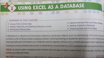 SORTING DATA : USING EXCEL AS A DATA BASE CHAPTER 2 COMPUTER  TOOLS CLASS 7 NCERT DPS