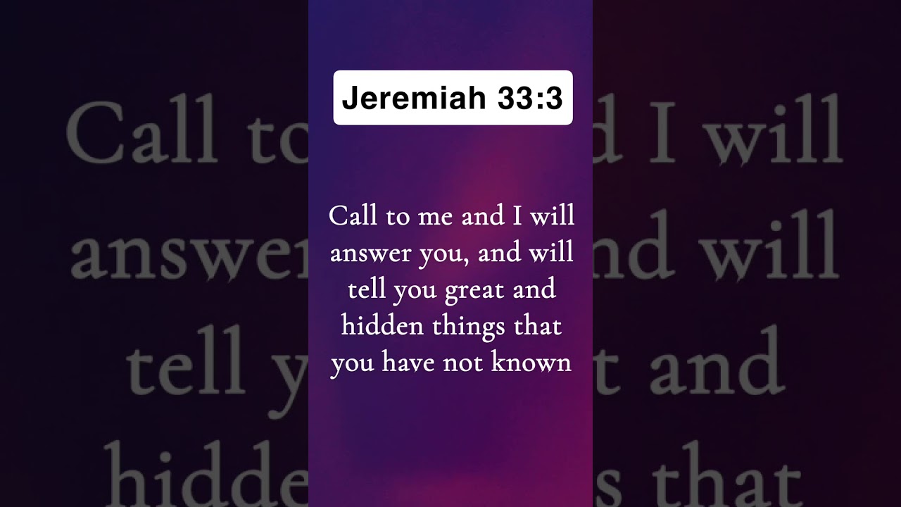 Jeremiah 33:3