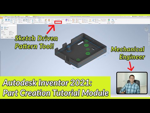 Sketch Driven Pattern Tool - Autodesk Inventor Part Tutorial | Autodesk Inventor 2021 IN DEPTH