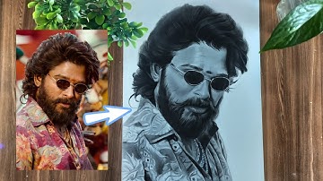 Pushpa 2 🔥Allu Arjun Drawing (final part), Realistic shading tutorial step by step#alluarjun #pushpa