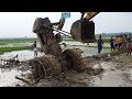 Tractor Accident Part 1 | Powertrac Euro 50 Tractor Accident While Plowing Rescue By Jcb Backhoe.