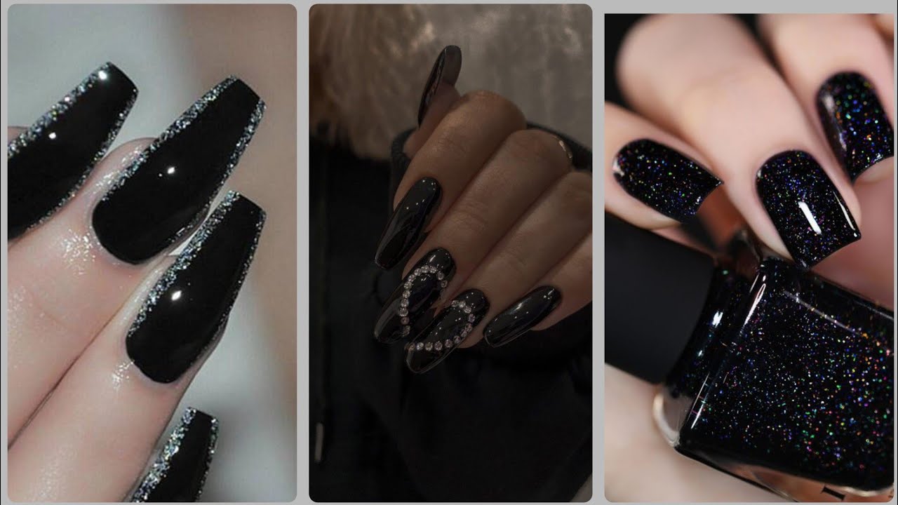Nail Art With Black Theme Trendy black nail art ideas YouTube