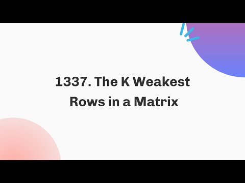 1337. The K Weakest Rows in a Matrix| Daily Leetcode Challenge | September | C++ | Java