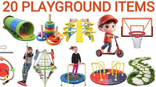 20 Playground Items name | Park Games Names for Kids | kids Fun Learning Video